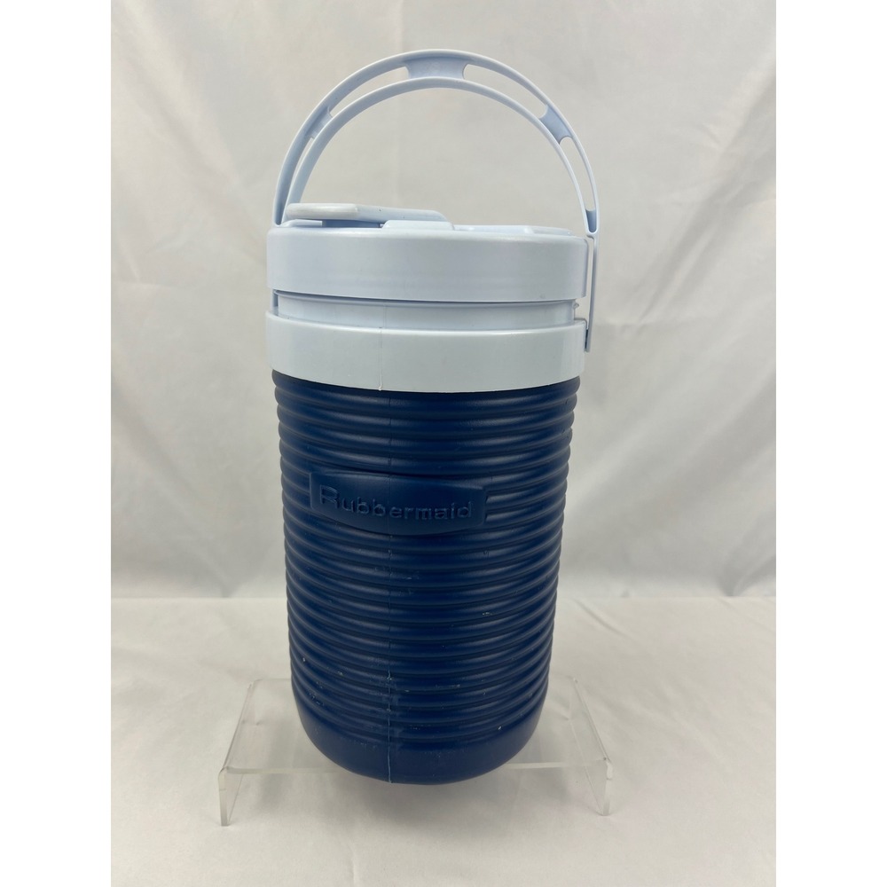 Rubbermaid Water Bottle Jug 1/2 Gallon Blue Insulated Cooler Made in USA Vintage